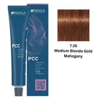 INDOLA PCC PERMANENT COLOR 7.35 - MEDIUM BLONDE GOLD MAHOGANY 60 ML